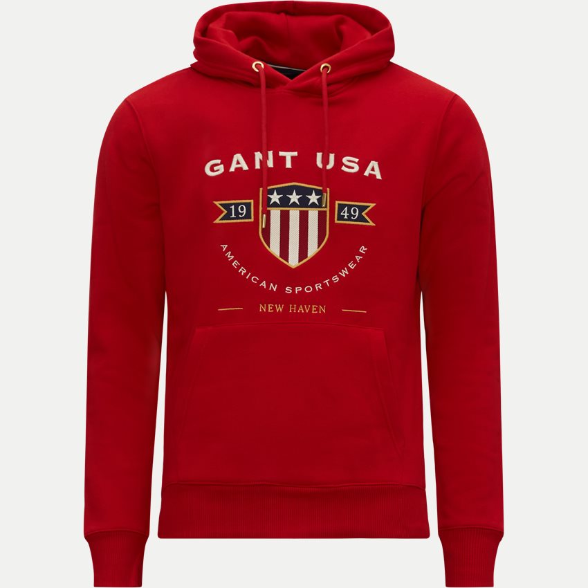 Gant Sweatshirts D1 BANNER SHIELD HOODIE 2007039 RUBY RED